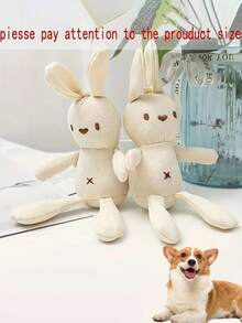 1/2/3 件随机颜色毛绒兔子玩具，耐咬互动猫玩具，柔软宠物减压自玩玩具，猫伴侣互动玩具，复活节礼物，宠物生日礼物