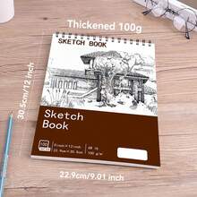 1pc A3/A4/A5 Sketchbook With 60 Blank Pages, 100GSM Thickened Paper, Ink-Proof And Not Easy To Break, High-Quality Sketch Paper, Art-Specific Painting Supplies, Students Can Use Art Learning And Painting Stationery, A Must-Have Gift For Friends And Students During The School Season - Multicolor - View 18