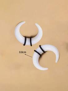 2 Peças Expansor Espiral de Orelha em Acrílico Preto de Caracol, Alargador de Orelha Espiral, Esticador de Perfuração de Orelha para Mulheres e Homens, Joia de Perfuração Corporal Personalizada de 1,6mm - 24mm