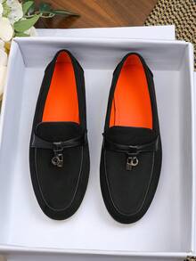 Mocassins plats pour femmes, automne/hiver 2025. Nouvelles chaussures de travail décontractées au style britannique, avec semelle souple. Coloris : rouge vin/rouge angora/rouge foncé/bleu/bleu marine. Grandes tailles 41-43 - Noir - Voir 4