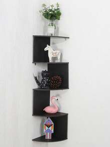 1pc Home Corner Shelf Wall-Mounted Triangle Shelf, Multifunctional Display Rack, Bookshelf, Storage Organizer For Living Room, Bedroom Without Drilling