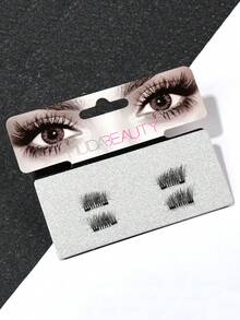 2对天然磁性睫毛套装，配有磁性夹子，外观自然，可重复使用，适合女性聚会或礼物，超轻睫毛套装 - 眼尾拉長款 - 查看 2