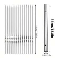 20/30/50pcs Durable Stainless Steel BBQ Skewers With 1 Tube Storage, Reusable And Easy To Clean For Outdoor And Indoor Grilling Parties