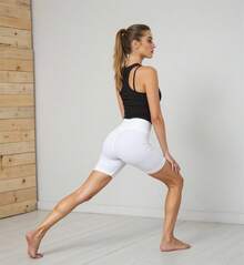 XHIA  Sport Studio 1 pieza Pantalones cortos deportivos sin costuras de cintura alta, apropiados para yoga y pantalones cortos de ciclista - Blanco - Ver 2