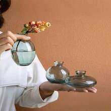 3 Stück/Set Vintage französischer Stil Mini Glasvasen, transparente Hydrokultur Blumenvasen, Innenraum Tischdekoration, Schlafzimmerdekoration, Weihnachtsdekoration, Raumdekoration