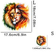 1pc/2pcs/3pcs Animal Girl Heat Transfer Stickers, Yin Yang Face, DIY Gift, Clothing Decorative Material, Iron-On Heat Press DIY Patches For Garment, T-Shirt, Hoodie, Cushion, Bag - Multicolor - View 3