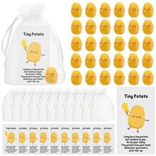 10/20 Sets inspirierendes Kartoffel Geschenk in großer Menge, realistischer süßer Harz Kartoffel mit lustiger Karte in Organzabeutel, positives emotionales Geschenk für Abschluss, Jahresende, Studenten, Lehrer, Krankenschwestern