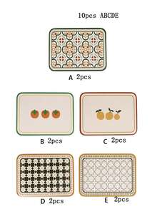 1pc/3pcs/5pcs Cartoon PU Placemat, Cute Dining Table Mat, Easy To Clean Non-Slip Placemats, Wipe Clean, Waterproof And Stain Resistant, Washable, Suitable For Dining Table, Kitchen, Holiday Party, Halloween Decor, Christmas Home Decor, Scene Decoration