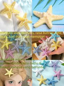 10pcs/Set Resin Shell Pearl Starfish Hair Clips Set, Acrylic Women Hair Accessories Headpiece Beach Wedding Decor (Charming) Claw Clips Hair Claws Hair Barrettes
