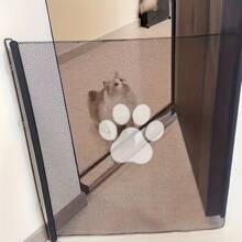 Retractable Pet Gate/Fence Dog Cat Safety Barrier For Indoor Stairs Hallway, No Drill Installation