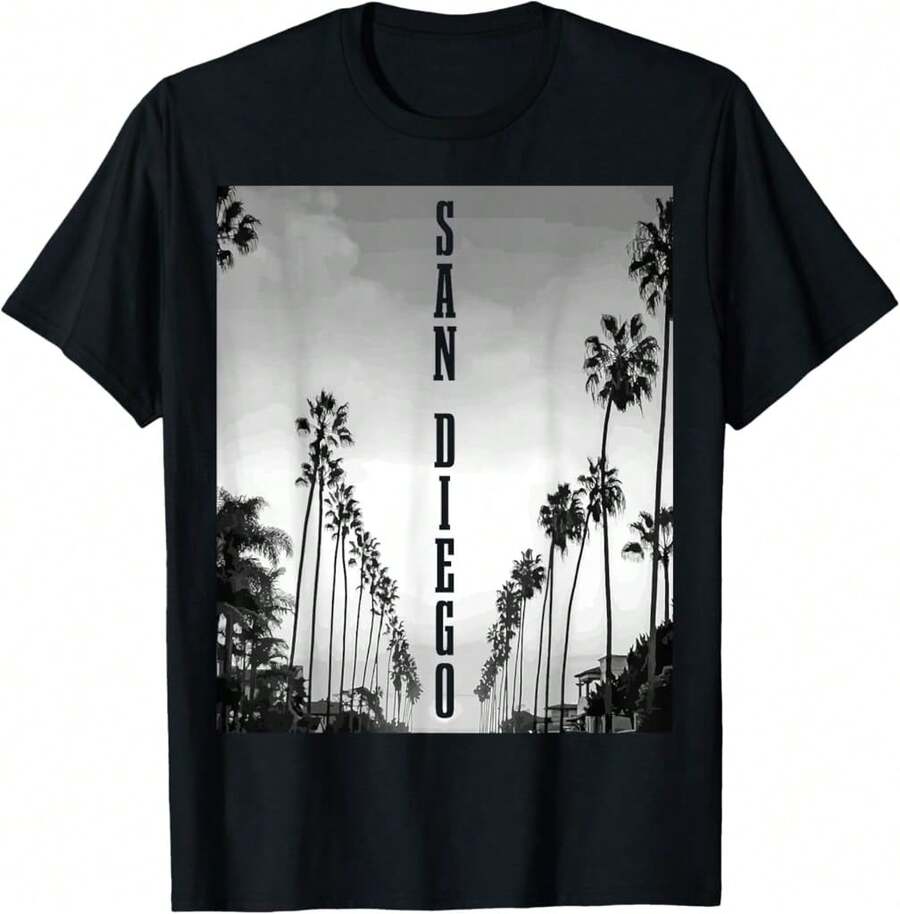 San Diego California West Coast California Usa A T-Shirt Gift For Dad Gift For Brother Gift For Pet Owner - Black - View 1