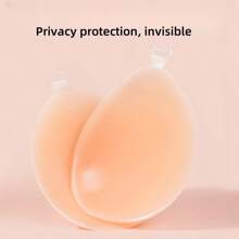 1pc Bridal Invisible Silicone Breast Petals, 3D Lift & Push-Up, Suitable For Sensitive Skin, Backless Strapless Bra For Wedding Dress, Long-Lasting Adhesive Up To 72 Hours