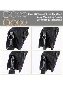 5pcs Round Carabiner Keychains, Suitable For Keys, Clips, Bags, Wallets - Keychain Hooks, Spare Key Chains, Lanyards For DIY Crafts Or Gifts For Back To School, Birthdays