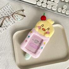 1pc Super Cute Furry Transparent Cartoon Card Holder, Ins Style Cartoon Plush Card Holder, Three Inch Photo Star Card Display Pendant, Multifunctional Id Card, Work Card, Student Card, Teacher Card, Medical Chest Card Available School Supplies,Back To School