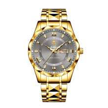 YaLaLuSi 1 pièce Montre à quartz de luxe de couleur dorée de la marque YaLaLuSi. Conception du boîtier résistante et de couleur vive, décorée de strass. Cadran simple avec aiguilles lumineuses et fonction calendrier. Convient pour le travail, les affaires, l'usage quotidien, les fêtes. Cadeau idéal pour la famille, les amis, anniversaire, vacances.