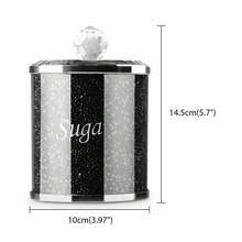 3pcs Sugar Canisters Jars Diamond Crushed Crystal Filled Easy Clean With Lid Containers For Jam Tea Coffee Beans Cookie Snack Flour Sugar - Grey - View 2