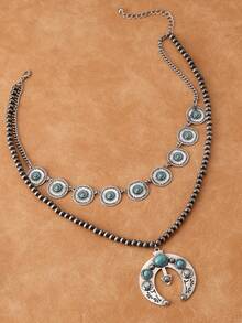 1pc Chic Double-Layer Beaded Necklace For Women - Necklace - View 2