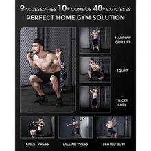 Portable Home Gym Set With Workout Bar Bench Pr Set Squat Resistance Band Door Anchor And MoreFull Body Workout Equipment To Build Muscle And Shape Body - Women|150LB - View 5