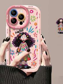 泡芙殼-粉紅色-粉字塗鴉女孩