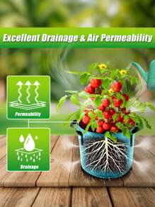 1 Pieza Verde Bolsas de cultivo de 10 galones, macetas para cultivo de plantas, macetas para plantas, bolsas para plantación de plántulas, reutilizables, de tela no tejida gruesa, operación simple y conveniente, para balcón del hogar, vivero, bolsas para crecimiento de plantas, adecuado para plantas pequeñas, frutas, verduras, flores