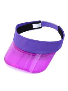 1 pieza Gorra de béisbol ajustable para mujer con borde transparente y de colores, sin corona, para deportes al aire libre, golf, protección solar, primavera/verano, con protección UV