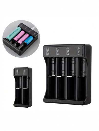 2/4 Slots USB Charger 18650 Battery Charger For 4.2V Rechargeable Lithium 10440 14500 18650 Batteries