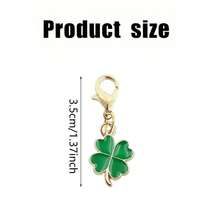 10 件幸运绿色四叶草形状锌合金钥匙扣，带龙虾扣设计，圣帕特里克节、毕业典礼、生日、婚礼学校汽车配件的必备吊坠，可爱哥特 Y2k - 綠色四葉草鑰匙圈 - 查看 4