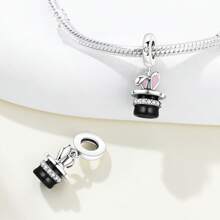 CYCUFF 1 Pc Silver Plated Fine Charm Black Cat Raccoon Butterfly Pendant For Original Bracelet Necklace DIY Jewelry Making Fit Women Birthday Gift