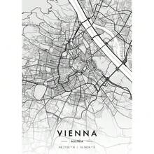 Quadro d'arte con della città di Parigi o New York, tela in bianco e nero, opera d'arte da parete con per soggiorno e decorazione domestica, con opzione cornice