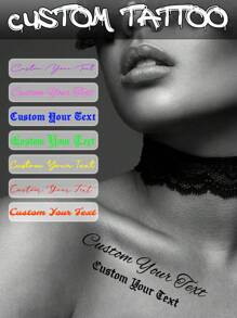1pc/5pcs/10pcs/20pcs/30pcs Custom Name Tattoo For Birthday Party Wedding Bride Groom Decor - Phrases Customized Temporary Tattoos For Her, Girlfriend, Family, Friends - Fake Tattoos Personalized Gift - Custom Saying Text Sexy,Multi-Functional,Ornamental,Letter,Solid Color,Exquisite,Stylish,Vintage,Modern,Colorful,Leisure,Basics,Casual,Soft,Unique,Customized,Personalized,Custom,Ideal Gifts For Her,Girlfriend,Her,Boyfriend,Friends