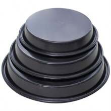 6-10inch Black Carbon Steel Circular Pizza Baking Tray Anti Stick Cake Baking Pan Microwave Oven Baking Tray Pie Tray Cookie Trays For Kitchen Restaurant