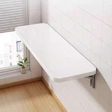 Wall-Mounted Folding Table Made Of Dense Board Material, 60*30*1.6cm, Wall Shelf In The Kitchen, Wall Desk In The Bedroom - 白色 - 查看 2
