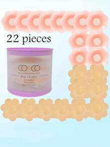 22pcs Reusable Seamless Silicone Nipple Covers , Invisible Self-Adhesive Nipple Pasties, Women's Lingerie Accessories,Comfortable, Breathable, And Easy To Clean Bra Accessories(2/10/22pcs)