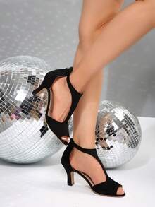 Ladies' Summer Fashionable Open - Toe High - Heel Sandals: An Elegant Choice For Party Nights - Black - View 6