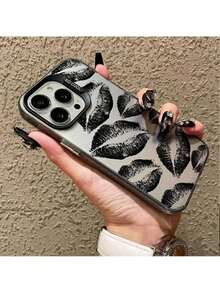 2025 New Luxury High Quality Black Lips Phone Case For Iphone 16 Pro Max 15 Pro 14  Plus 13 12 11  X/Xs XSMAX 7 8 Plus Smartphone Accessories Shockproof Anti-Slip PHONE Protective Cover Iphone 14 Pro Max Corner Air Ultra Cross Pattern - màu đen - Xem 3