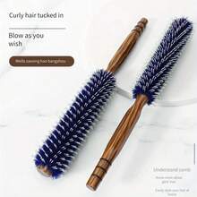 奢华蓝色鬃毛木质美发梳，造型吹干两用 - 适合所有发质，返校季、旅行度假必备，女士美发配件，后梳，理发师配件，吹风机，头发，理发师，美发工具，美发产品，边缘梳，造型梳，理发师配件，吹风机，美发用品，发胶，卷发产品，剪发剪刀，圣诞节，理发店，理发师配件，美发，吹风机，卷发梳，美发设备，理发师配件，理发店，美发设备 - 杏色 - 查看 1