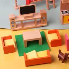 Juego de mini modelos de muebles, juguetes de casitas de juego para niñas, accesorios para el salón de preescolar en el jardín de infantes