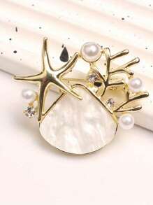 Exquisites Design Glimmerschalen Perle Broschen für Damen, elegante hochwertige Mode Party Hochzeit Anstecker