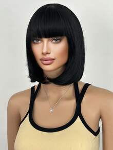 12英寸【时尚鲍勃假发】优雅女士齐肩鲍勃假发-时尚气质短发