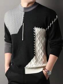 Men Knit Tops - Grey - View 4
