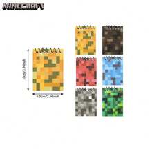 Minecraft 6 unidades Cuaderno mini de bobina ultra delgado con licencia oficial de , periféricos del juego , estilo TNT multicolor, Miner Fuzzy Powder Pig Spinning Coil, 20 páginas, cuaderno mini, libreta de fiesta de cumpleaños con tema - CHY-MC-6 piezas - Ver 3