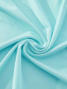 女士荷叶边短袖牛奶丝镂空露脐紧身连衣裙，娃娃裙，性感内衣，性感内衣连衣裙，派对夜店装 - 薄荷藍 - 查看 9