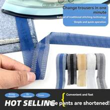 Self-Adhesive Uncut Jeans Hem Tape - DIY Pants Shortening Magic Tool | Waterproof Adjustable Length Clothing Accessory Tape | Jeans/Casual Pants/Sports Pants Shortening Tool | Instant Stick & Peel, Washable Fabric Accessory (Multi-Color Option)