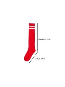 3 pares de calcetines de fútbol deportivos para niños, calcetines de fútbol de rayas de unicolor por encima de la rodilla para niños, calcetines altos adecuados para actividades al aire libre para niños y niñas de 3 a 9 años