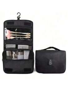 1pc Hanging Toiletry Bag With Hook, Cosmetic Bag,Make Up Bag,Portable Travel Organizer For Business Trip, Foldable Cosmetic Bag With Handle, For Makeup Tools, For Bathroom, For Travel, For College Dorm, Nylon, Fashion, For Women, For Men, Gift For Mom, Dorm Essentials Travel Essentials Travel Accessories Back To School Purse Summer Beach Bag Car Accessories Travel Bag Vacation Holiday