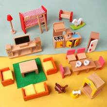 Juego de mini modelos de muebles, juguetes de casitas de juego para niñas, accesorios para el salón de preescolar en el jardín de infantes