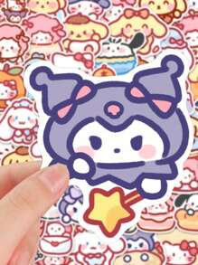 Sanrio 100Pcs Random Style Hello Kitty Cute Cartoon Character Stickers - Synthetic Paper Self-Adhesive & Reusable Decals For Journals Laptops DIY Crafts Waterproof Asymmetric Shapes(Some Parts May Be Random)