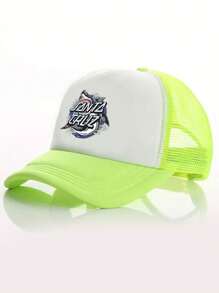 1pc Y2K Shark Print Baseball Cap, Mesh Trucker Hat, Breathable Adjustable Golf Sun Hat, Fashionable Curved Brim Sun Hat For Women/Men, Couples Summer Sun Protection