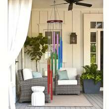 1 قطعة من أنابيب الألومنيوم الملونة أجراس الرياح للزينة الخارجية للفناء والحديقة هدية ذكرى للأسرة والديكور