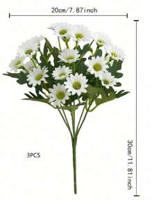 1 bouquet de fleurs de marguerites artificielles orange et blanches, multicolores, sans vase, convenant à la décoration d'intérieur, d'hôtel, de fête pour toutes les saisons, la décoration d'automne